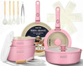 pots and Pans Set, Ceramic Nonstick Cookware Set Detachable Handle