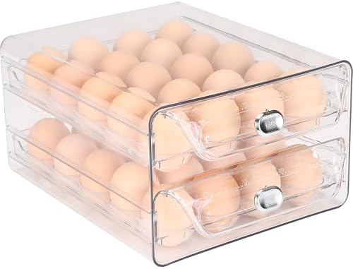 Sea Team Stackable Clear Acrylic Refrigerator Egg Tray, 40-Slot
