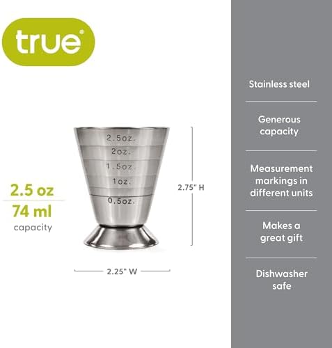 True Trio Multi-Unit Drink Measure, Shot Measuring Cup with Oz, Ml
