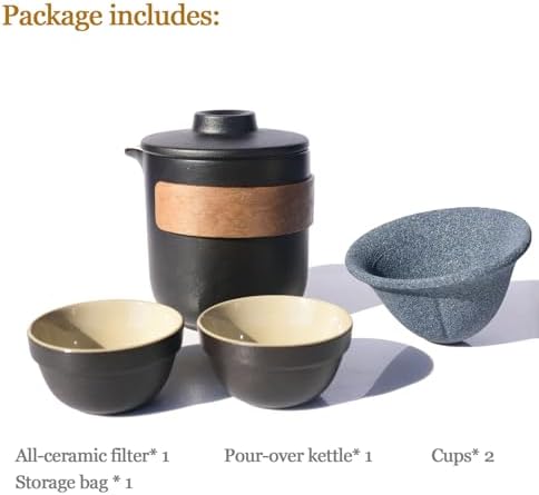 Pour Over Coffee Maker - All-Ceramic Drip Set, Single Serve Coffee