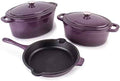 Berghoff 5Pc Enameled Cast Iron Cookware Set, Purple Pots & Pans
