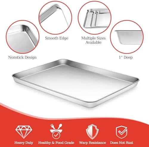 Baking Sheet with Silicone Baking Mat Set, 3 Pans + 3 Mats