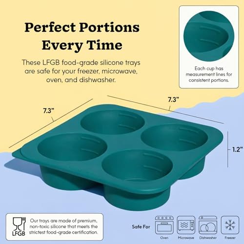 Anyday Silicone Freezer Tray, 1/2-Cup, 4 Oz / 125mL (Kale)