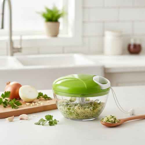 1-Pack Manual Food Chopper with Pull-String Mechanism, 500ml PC