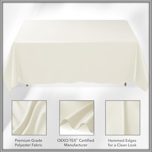 Lann's Linens 90 x 132 Inch Rectangular Tablecloth, Washable Polyester