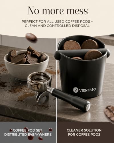 Espresso Knock Box, Coffee Grounds Bin for Espresso Machine, Quiet