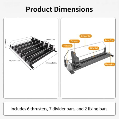 6 Rows Adjustable Drink Organizer for Fridge, Soda Can