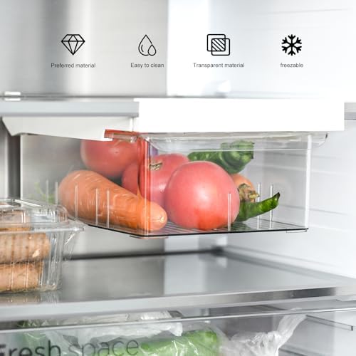 Gronivex Fridge Organizer,Refrigerator Pull-Out Drawer Bins Suitable