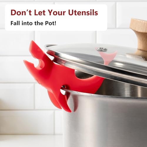 Li&Zhao 3 PCS Funny Silicone Spoon Rest - Shark Spoon Rest for Stove