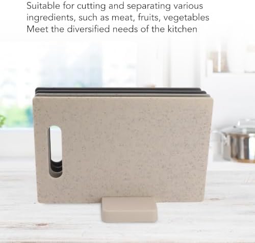 4Pcs Plastic Cutting Board Set with Storage Rack, Chopping Boards for