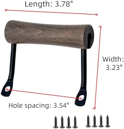 4 Pack Wood & Metal Rustic Serving Tray Handles, 3.78"×3.23"