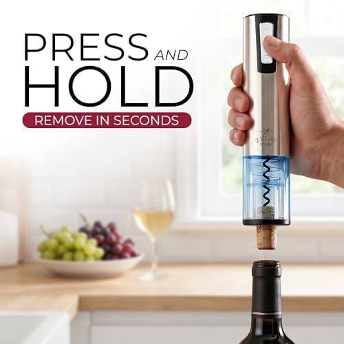 Zulay Kitchen Electric Wine Opener with Charging Base & Foil Cutter