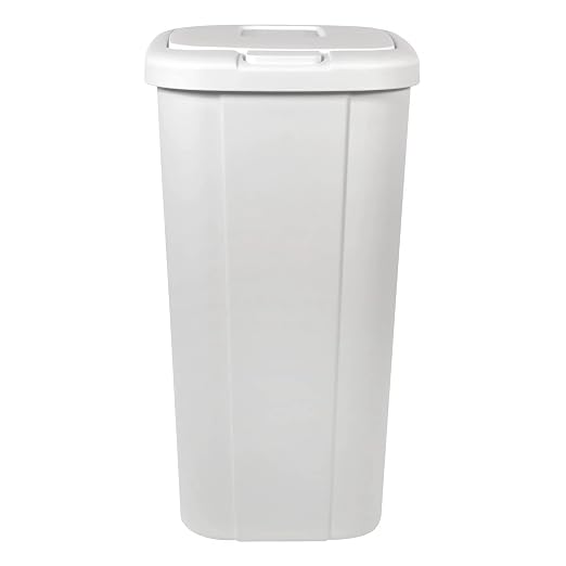 Solid Color 13.3 Gal Touch Top Plastic Trash Can, Spring Loaded Lid Garbage Bin - Image 4