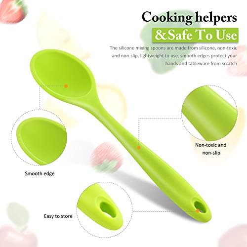 Shappy 4 Pieces Silicone Cooking Spoons 10.6 Inch Heat Resistant Kitchen Spoons - Image 6