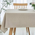 maxmill Rectangle Linen Textured Tablecloth Waterproof Spillproof