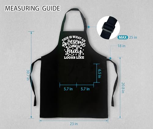 Lunch Lady Aprons for Women with 2 Pockets - Lunch Lady Gifts, Lunch