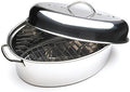 Fox Run Oval Roaster Set, Stainless Steel, 10-Quart
