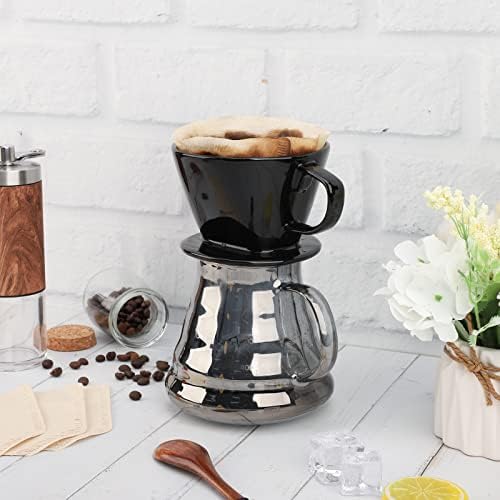 Segarty #2 Pour Over Coffee Maker, Single Cup Black Ceramic Coffee