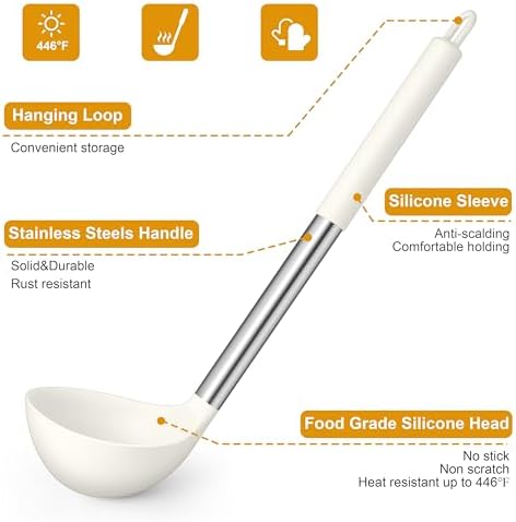 LIANYU 15 Pcs Cooking Kitchen Utensils Set with Stainless Steel Handle