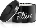 DRASTAR Coffee Filter Holder, Black Filter Storage with Lid for
