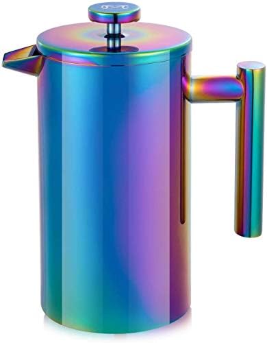 Stainless Steel French Press, 34oz, Rainbow