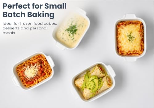 5'' x 4'' Small Baking Dishes, Set of 2 Mini Ceramic Baking Pans