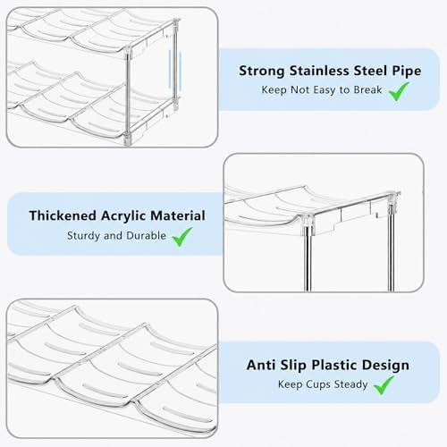Stackable Water Bottle Organizer for Cabinet for Stanley 40 oz Tumbler