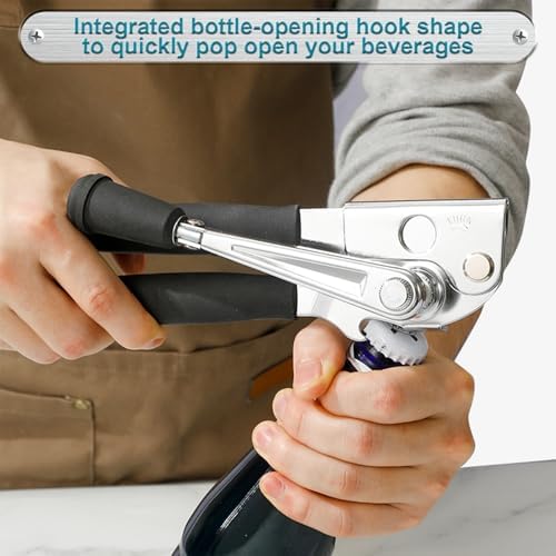 Commercial Can Opener with Magnet, Manual Heavy Duty Folding Hand