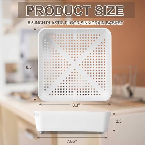 Tuanse 2-Piece 8.5 x 8.5 x 2.5-Inch Floor Drain Strainer