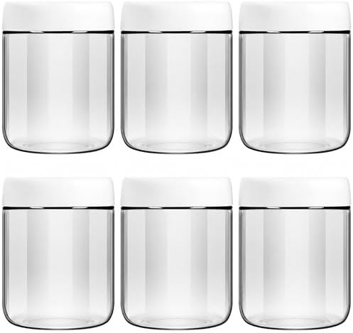 EONJOE 6-Pack 16 oz Glass Food Storage Jars with Lids