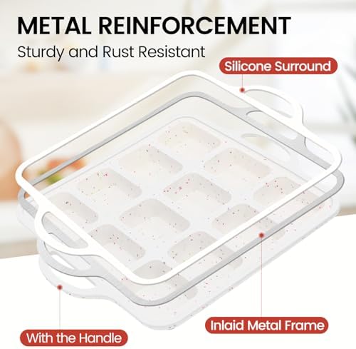 Silicone Mini Loaf Pan with Metal Frame, 12 Cups, Bread Silicone Molds