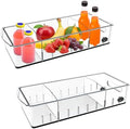 2 Pack Fridge Organizer Bins with Wheels, Refrigerator Organizers and
