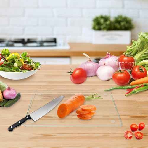 Tempered Glass Cutting Board, 12x8" Cutting Board for Kitchen