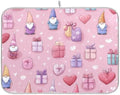 OTVEE Love Gnome Art Dish Drying Mat for Kitchen Counter Absorbent