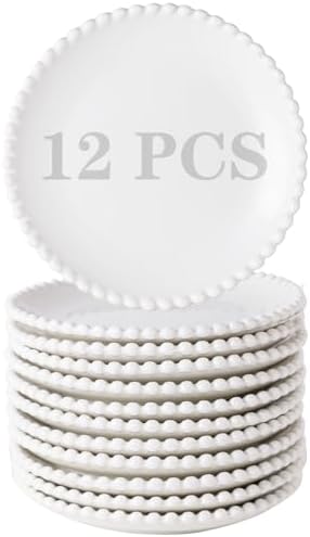 5.5 Inch Mini Ceramic Dessert Plates, White Salad Plate Set of 12