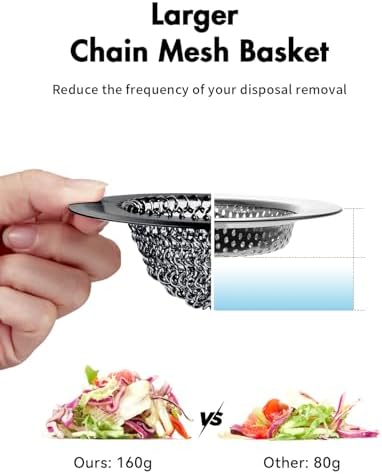 Kitchen Sink Drain Strainer,Patented Reversible Chain Mesh