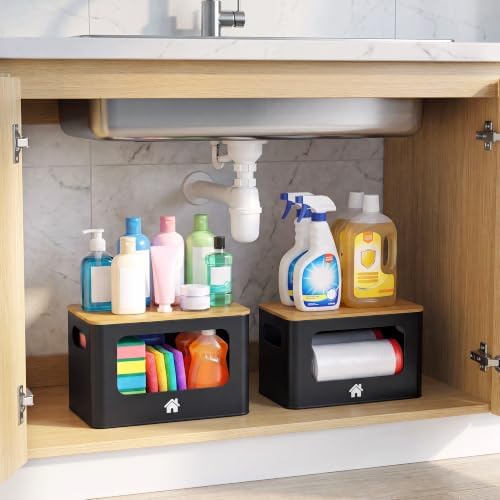Metal Potato and Onion Storage Bin with Bamboo Lids - Pantry