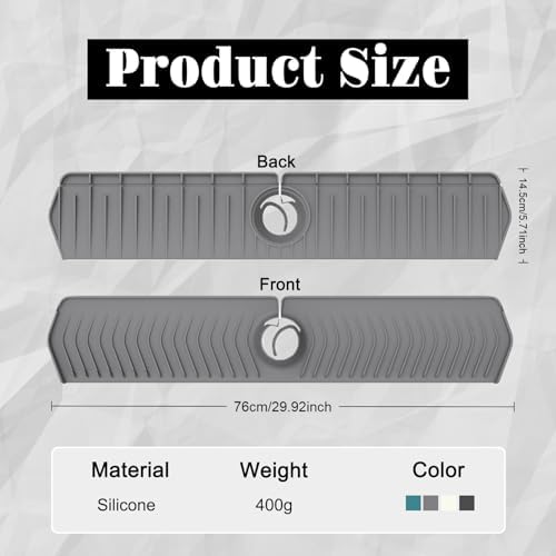 30 Inch Silicone Kitchen Sink Faucet Mat, Adjustable Waterproof Splash