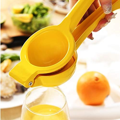 Y-ME Manual Lemon Squeezer, Yellow Metal Citrus Juicer