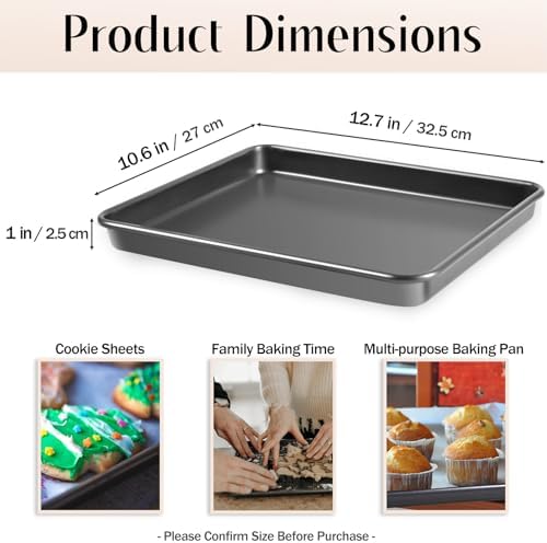 12.7-Inch Nonstick Baking Sheets & Cookie Trays for Oven, 2-Pack PFOA