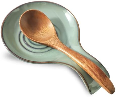 Spoon Rest for Kitchen, Ceramic Spoon Holder for Kitchen Counter