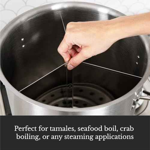 GasOne Stainless Steel Steamer – 30qt Steamer Pot for Cooking with Water Fill Spout, Rack, Divider – Steam Pot for Tamales and Crab Boil – Induction Ready
