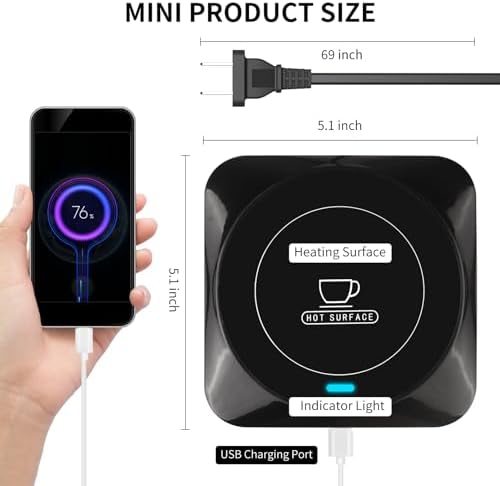 Coffee Mug Warmer, Smart USB Coffee Cup Warmer with Pressure-Induced