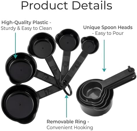 11 Pcs Measuring Cups And Spoons Set - Plastic Nesting For Dry Liquid