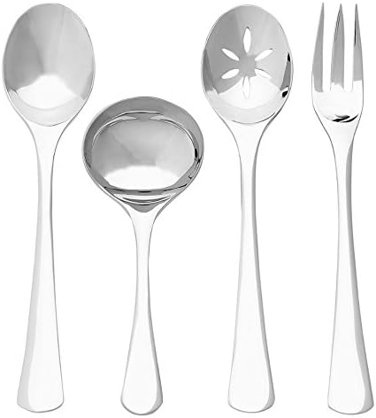 Ginkgo International Mariko 4-Piece Stainless Steel Hostess Serving