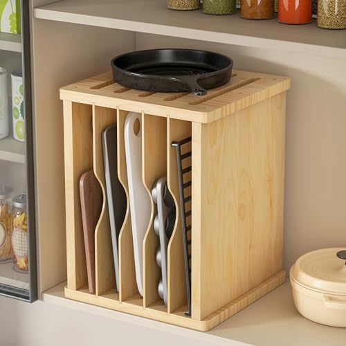 tonchean 6 Tier Wooden Tray Dividers for Cabinets