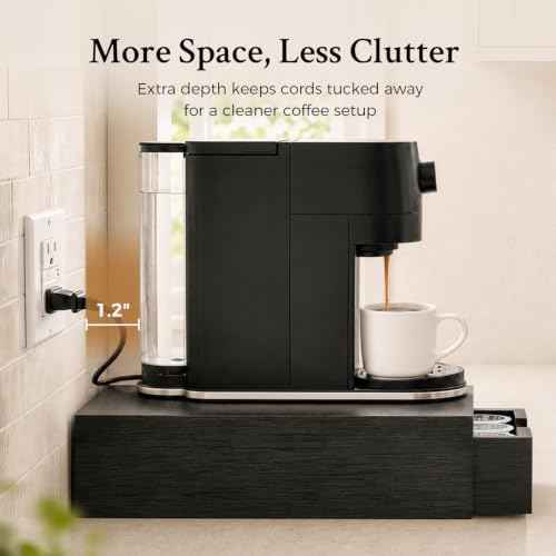 Mustry Wooden K Cup Holder, 36 Pod Capacity, Black K Cup Drawer Organizer