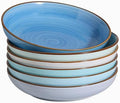 Y YHY 8.5'' Pasta Bowls Set of 6, 30 oz Ceramic Shallow Salad Bowls