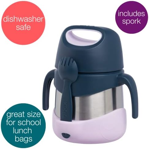 b.box Insulated Food Jar with Spork, 11 oz Lunch Containers for Kids