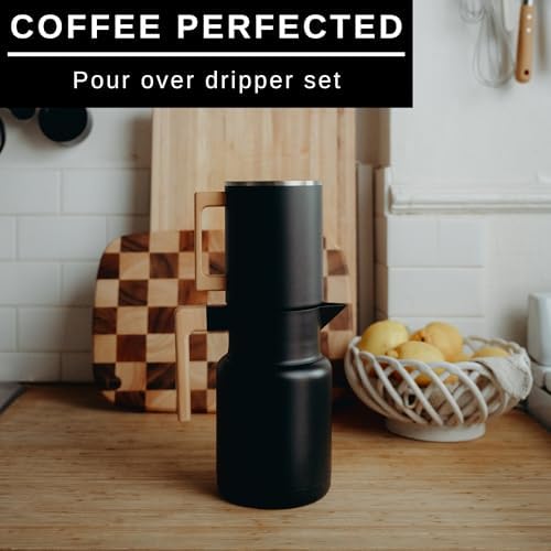 HASTINGS 50 Oz Pour Over Coffee Maker Set, Black